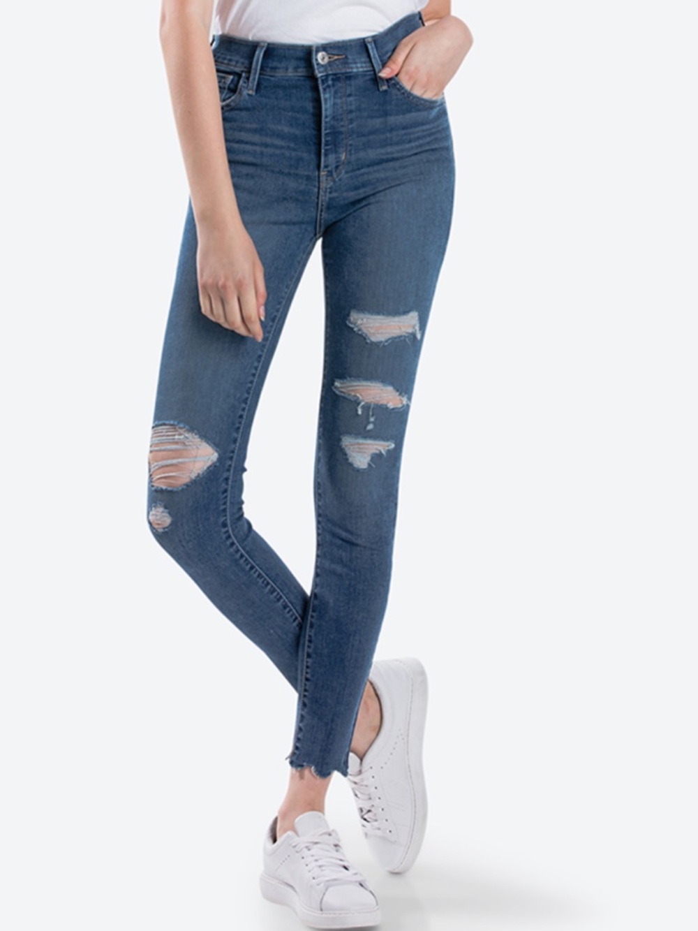 Levi’s 720 Distressed High-Rise Super Skinny Jeans Sz 28